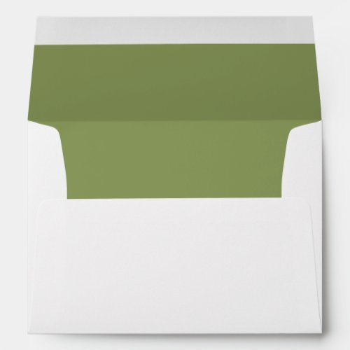 Moss Green Wedding Elegant Modern Return Address Envelope