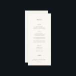 Moss Green Wedding Menu and Thank You<br><div class="desc">Elegant minimalist moss green typography,  menu and thank you card. Features,  modern moss green typography on soft beige backgrounds with menu on front and thank you message on back.</div>