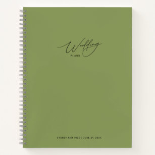 Moss Green Wedding Plans  Notebook