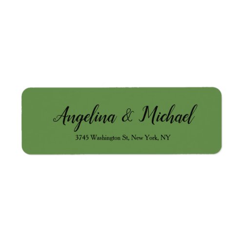 Moss Green Wedding Professional Elegant Handwrite Label