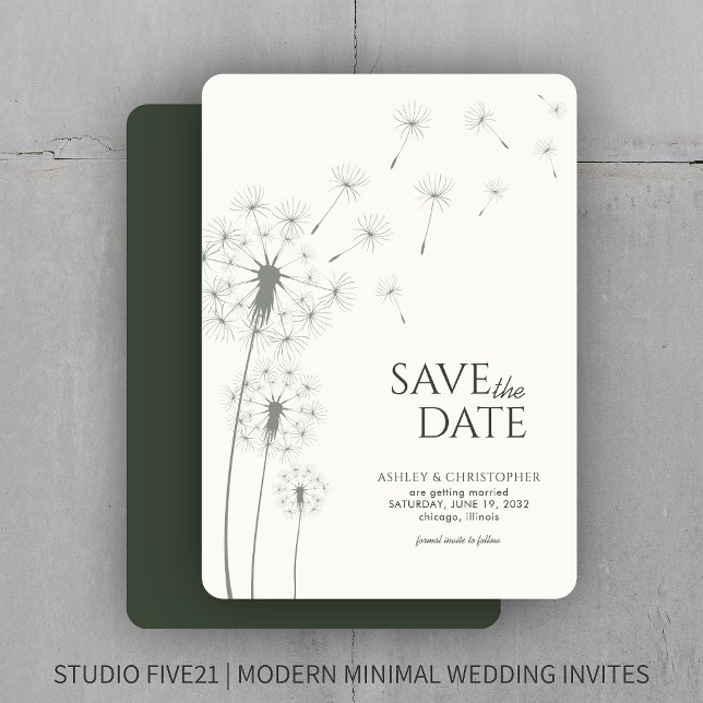 Moss Green Wedding Save the Date Card (Creator Uploaded)