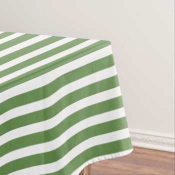 Moss Green/white Simple Stripes Pattern Tablecloth by NancyTrippPhotoGifts at Zazzle