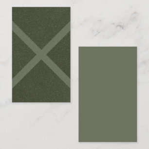 Moss Green X Pattern Business Card – Customizable