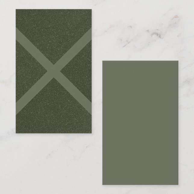 Moss Green X Pattern Business Card – Customizable (Front/Back)