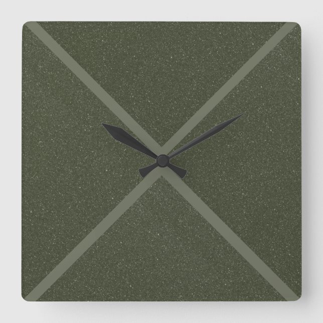 Moss Green X-Pattern Wall Clock (Front)