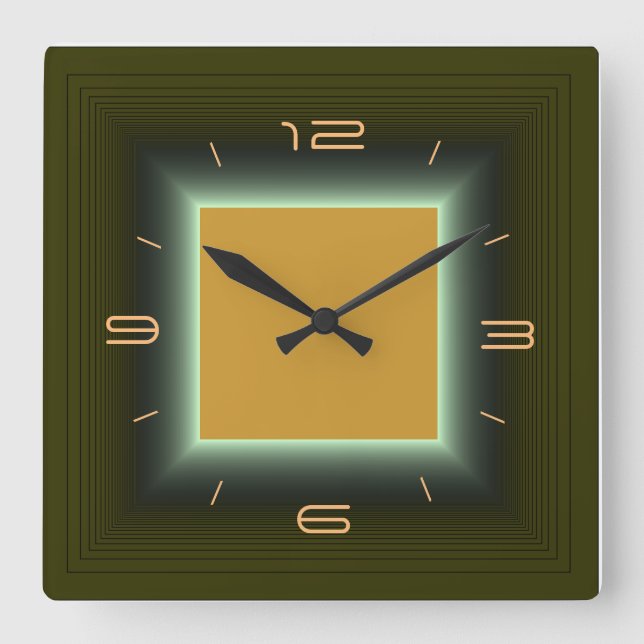 Moss Green/Yellow Orange>Wall Clock (Front)