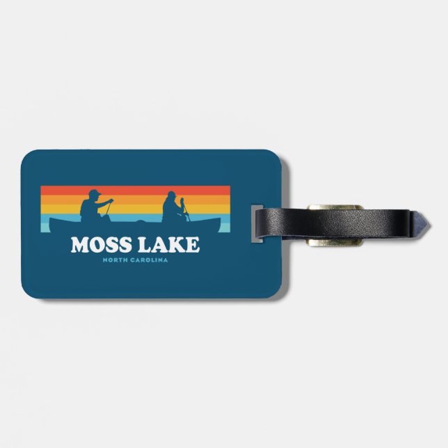 Moss Lake North Carolina Canoe Luggage Tag (Back Horizontal)