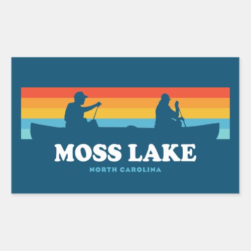 Moss Lake North Carolina Canoe Rectangular Sticker