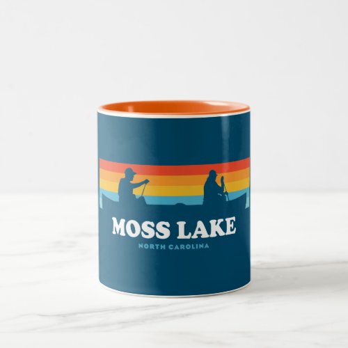 Moss Lake North Carolina Canoe Two_Tone Coffee Mug