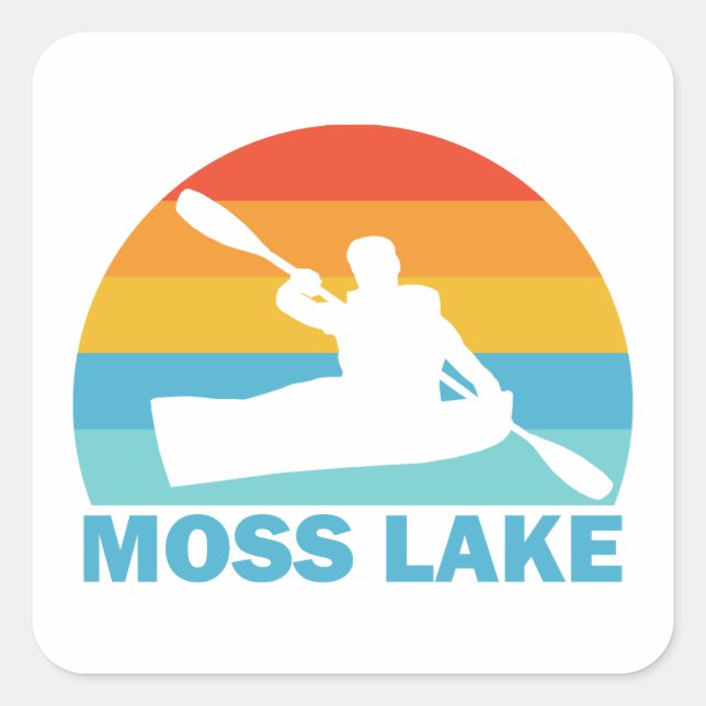 Moss Lake North Carolina Kayak Square Sticker (Front)