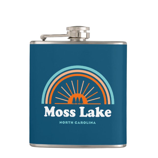 Moss Lake North Carolina Rainbow Flask (Front)