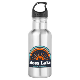 Moss Lake North Carolina Rainbow Stainless Steel Water Bottle