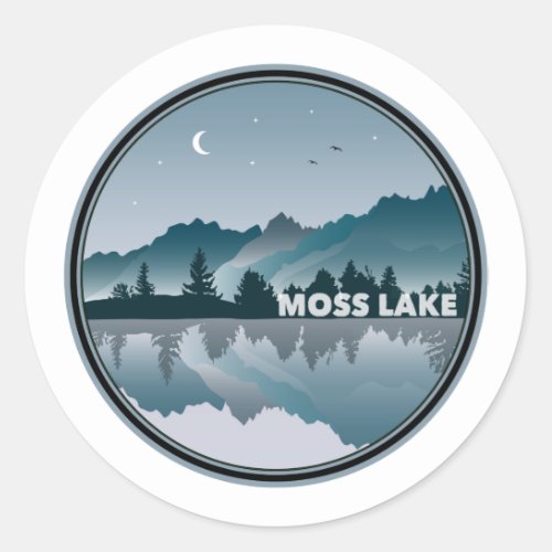 Moss Lake North Carolina Reflection Classic Round Sticker