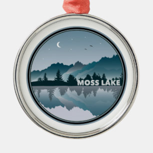 Moss Lake North Carolina Reflection Metal Ornament
