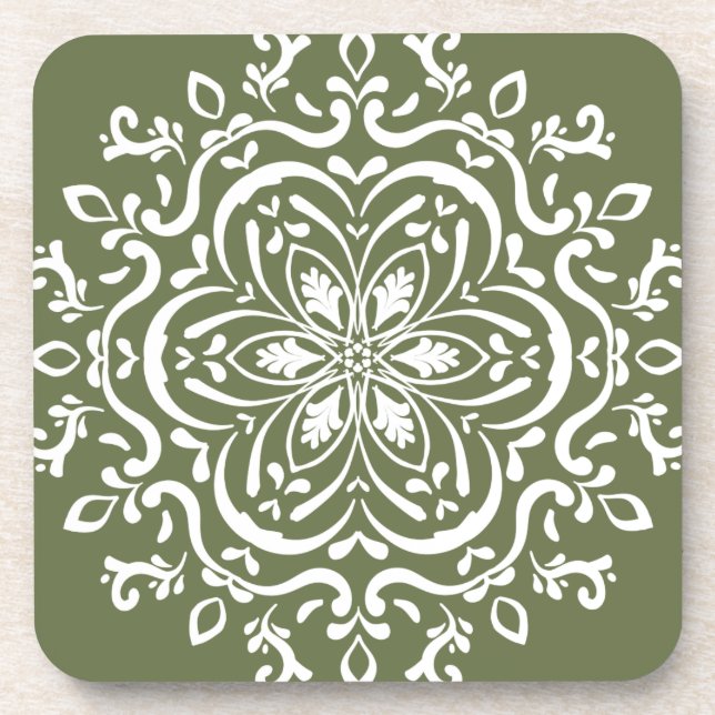 Moss Mandala Drink Coaster (Front)