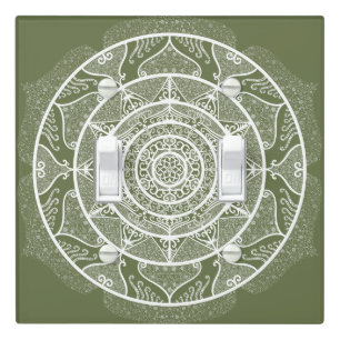 Moss Mandala Light Switch Cover