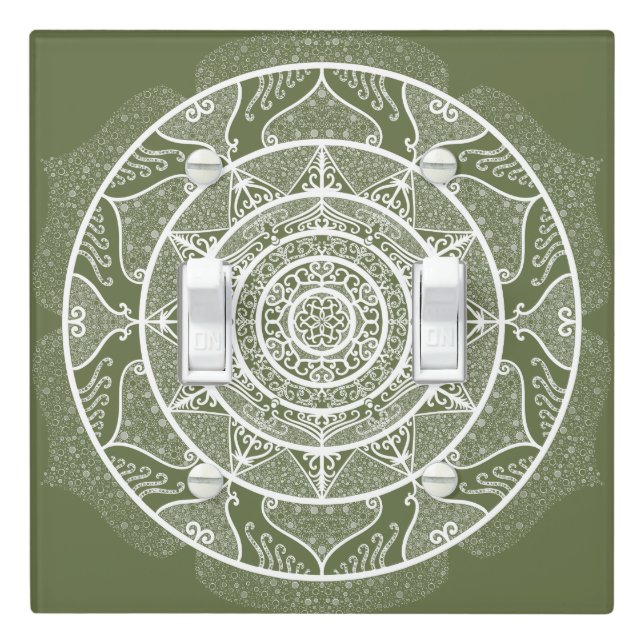 Moss Mandala Light Switch Cover (In Situ)