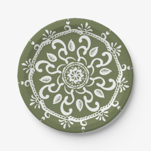 Moss Mandala Paper Plates