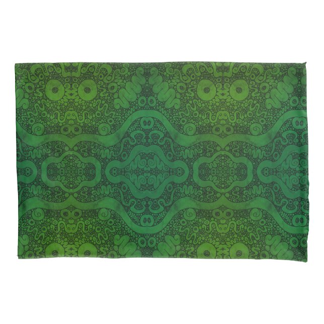 Moss Mirrored Coils Pillow Case (Front)
