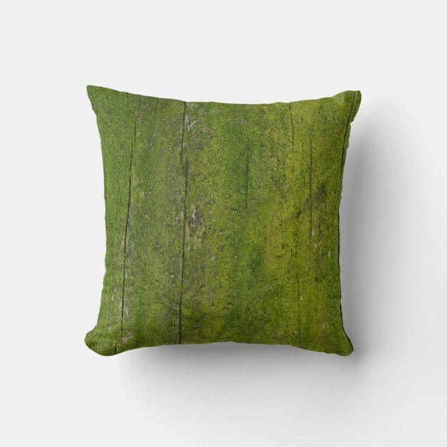 moss on wood texture throw pillow (Front)