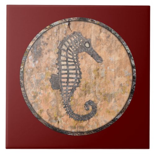 Moss Rock Sea Horse Talking Canyons New Mexico Ceramic Tile