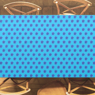 Moss Rose Flower Seamless Pattern on Light Blue Tablecloth