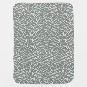 Moss sage green boho bare coral branches baby blanket