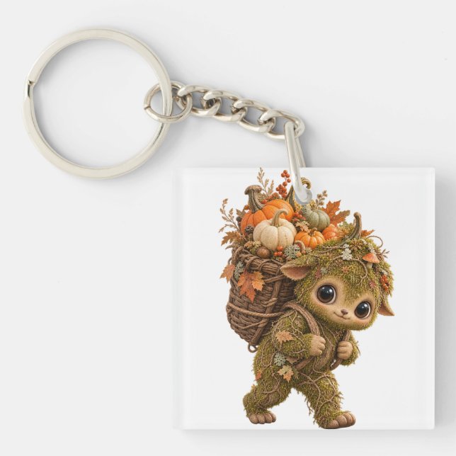 Moss Sprite Pumpkin Keychain (Front)