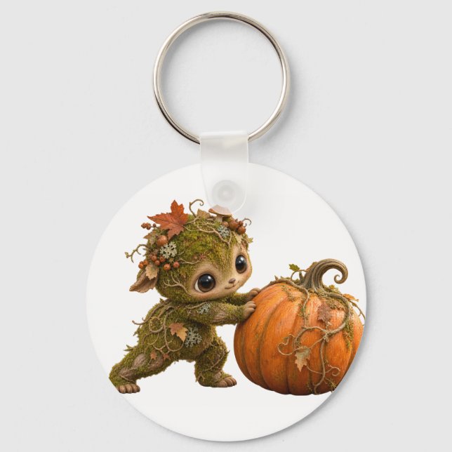 Moss Sprite Pumpkin Keychain (Front)