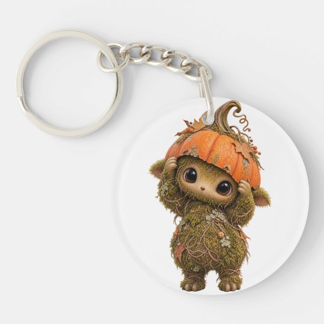 Moss Sprite Pumpkin Keychain (Front)