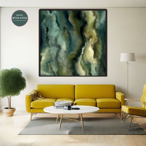 Moss Wall Art Poster  AI_Generated Nature Art