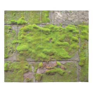 Moss wall green rock texture duvet cover