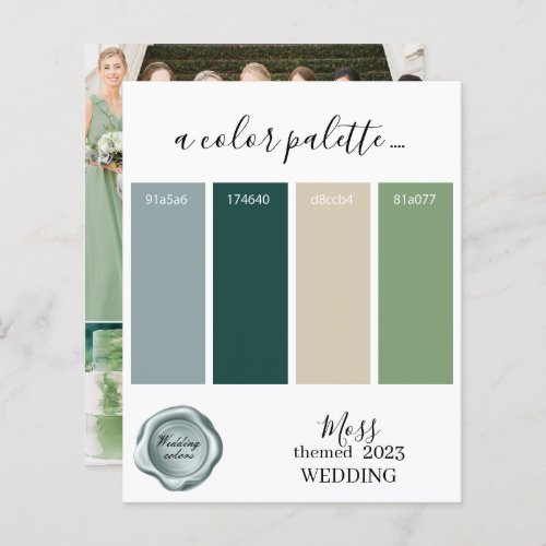 Moss Wedding colors Palette Card 2023