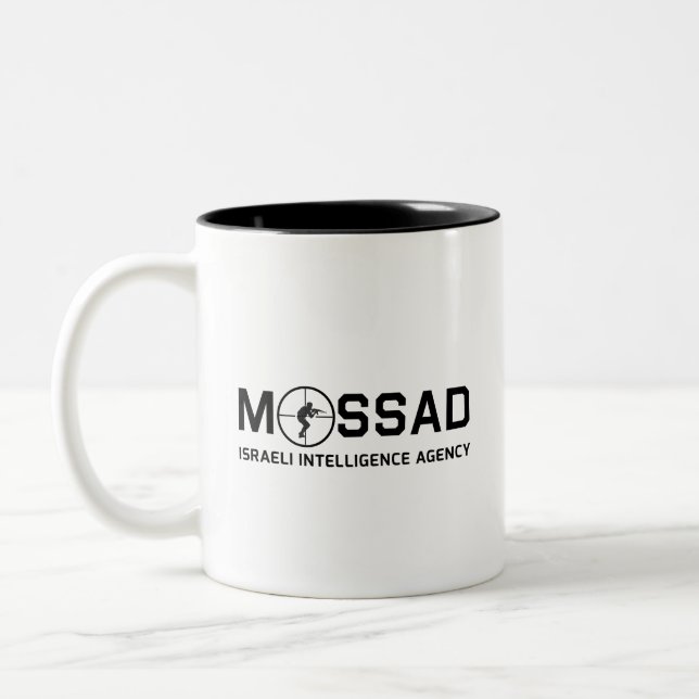 Mossad - Israeli Intelligence Agency - IDF Two-Tone Coffee Mug (Left)