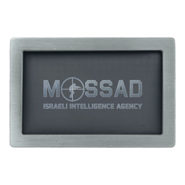 Mossad - Israeli Intelligence Agency - Scope Rectangular Belt Buckle (Front)