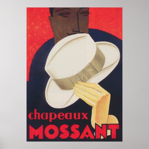 Mossant Hats Vintage Fashion Poster