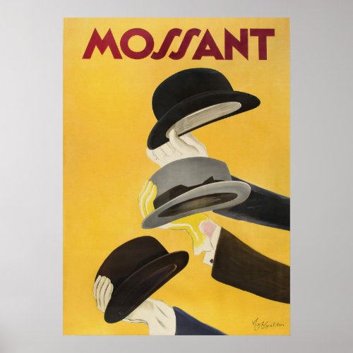 Mossant Hats Vintage Fashion Poster