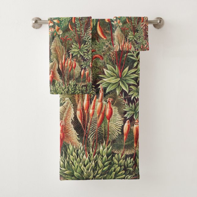 Mosses, Muscinae Laubmoose by Ernst Haeckel Bath Towel Set (Insitu)
