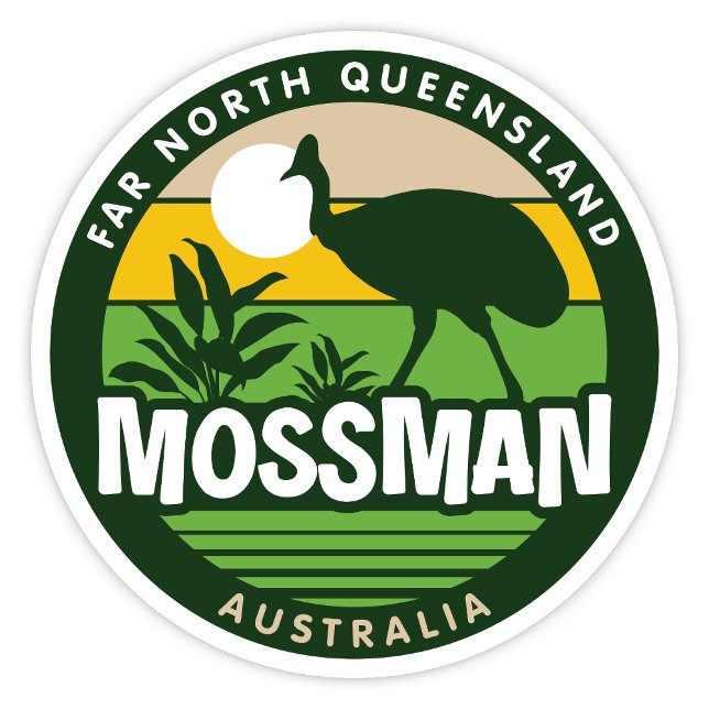 Mossman, Queensland Australia Sticker (Mossman Far North Queensland, Australia Retro Round Sticker)