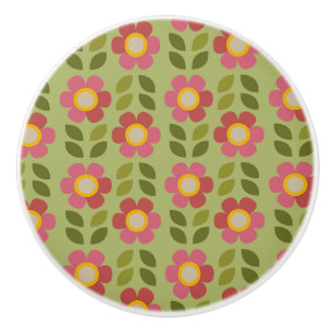 MOSSY BLOOM - Floral Ceramic Knob
