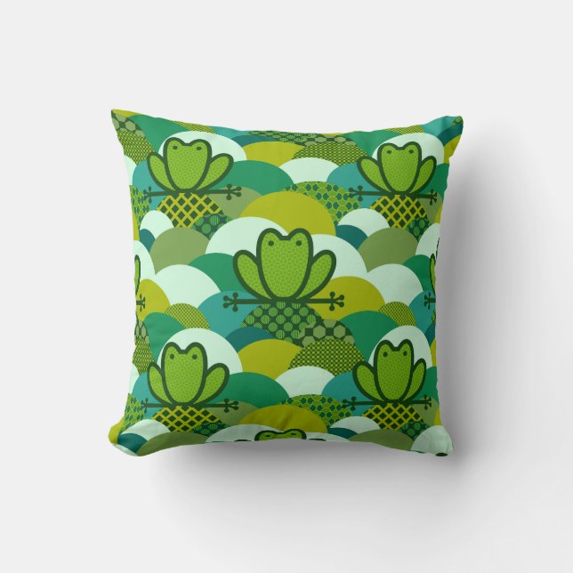 Mossy frog  throw pillow (Front)