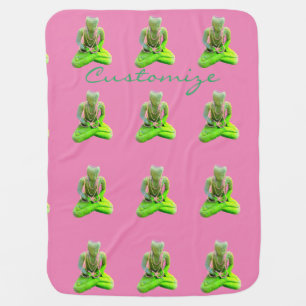 Mossy Green Buddha Meditating Thunder_Cove Baby Blanket