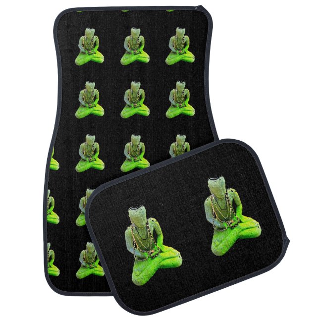 Mossy Green Buddha Meditating Thunder_Cove Car Floor Mat (Set)