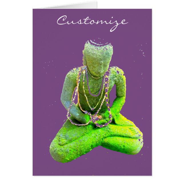 Mossy Green Buddha Meditating Thunder_Cove Cards (Front)