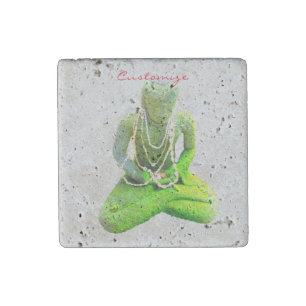 Mossy Green Buddha Meditating Thunder_Cove Stone Magnet