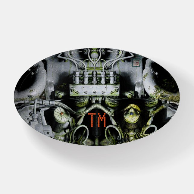 Mossy Green Engine Bluetooth Speaker Paperweight (Front)