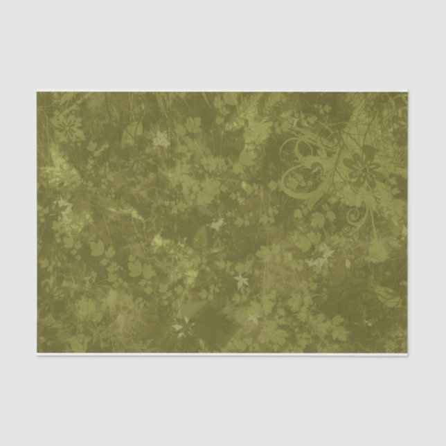 Mossy Green Foliage Tissue Paper (Front)