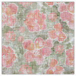 mossy green red flowers texture canvas coarse fabric