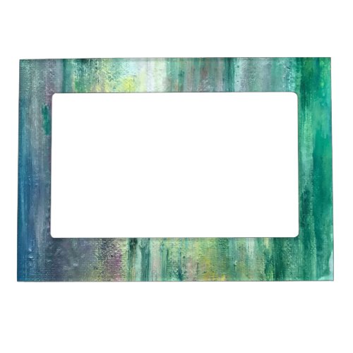 Mossy-Hand Painted Abstract Wabi Sabi Art Magnetic Frame