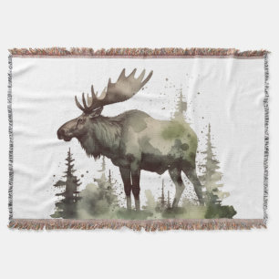 Mossy Moose Wildlife Portrait  Throw Blanket